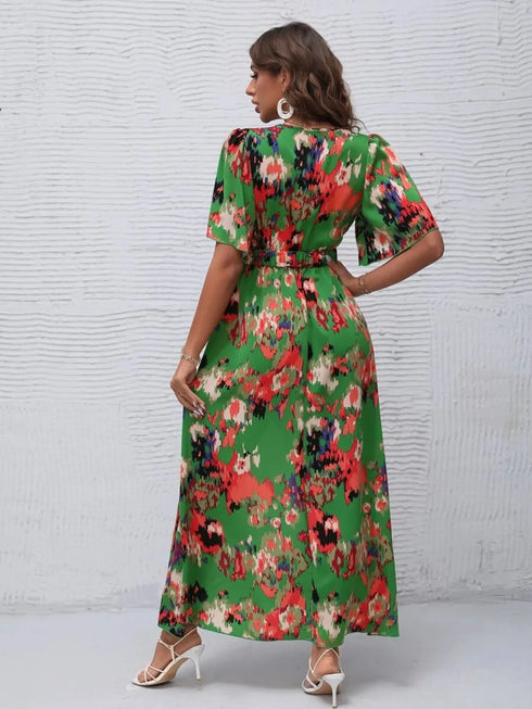 printed-surplice-short-sleeve-maxi-dress OhSoStyled - Sophia's Style in Green-10